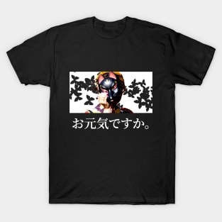 Ogenki Desu Ka, How Are You - Cat Masked Woman T-Shirt